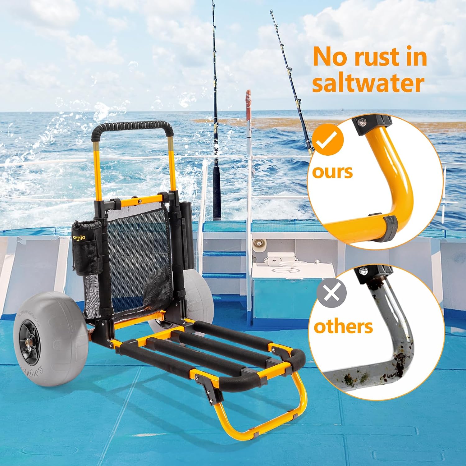 Chariot de plage Bonnlo, chari - Fishing Rod Holder avis et prix